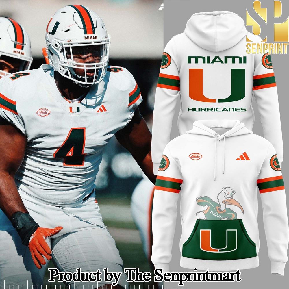 Miami Hurricanes For Sport Fans 3D White Hoodie SEN3270