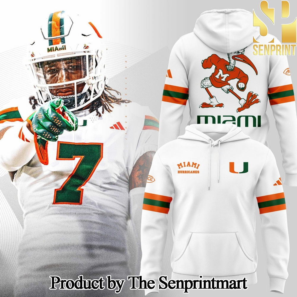 Miami Hurricanes For Sport Fans 3D White Hoodie SEN3278