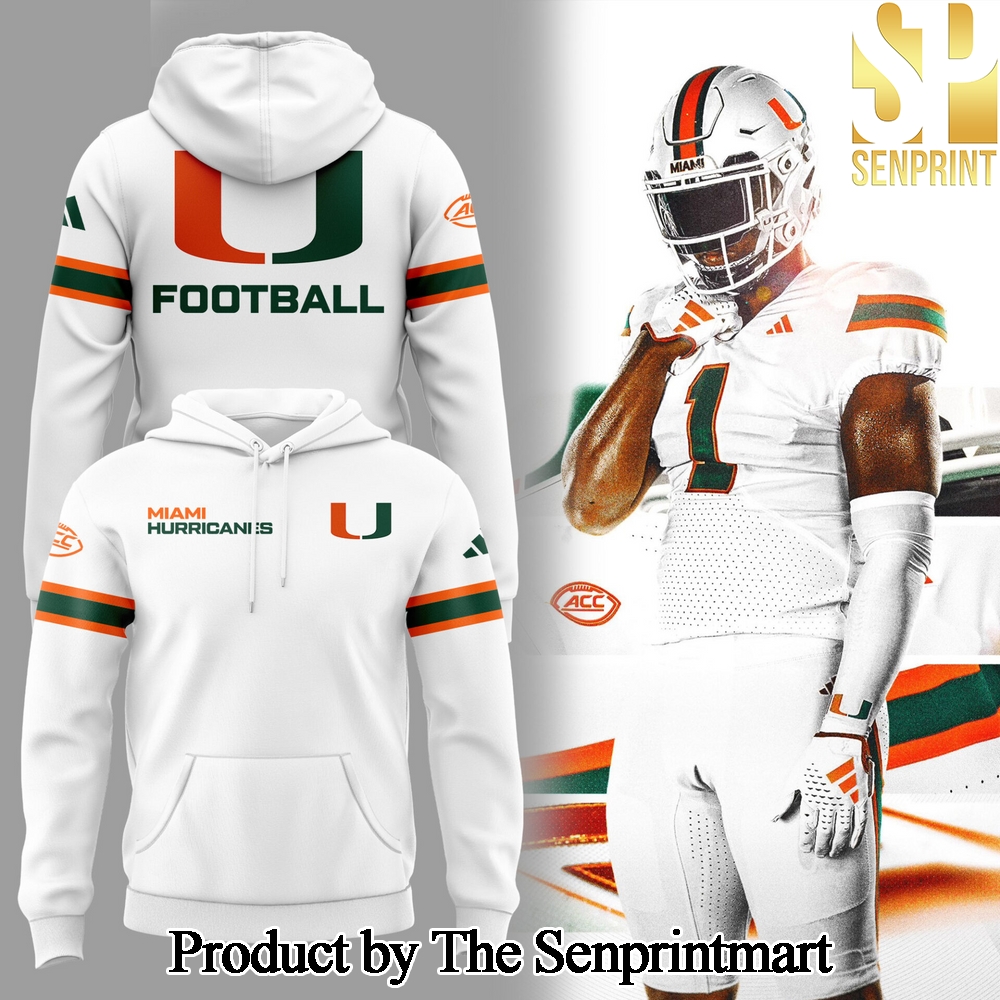 Miami Hurricanes For Sport Fans 3D White Hoodie SEN3282