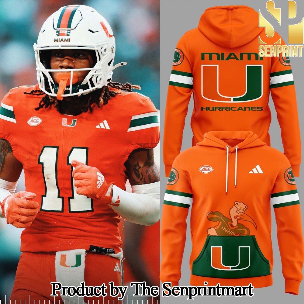 Miami Hurricanes Gift Ideas Full Printing Orange Hoodie SEN3269