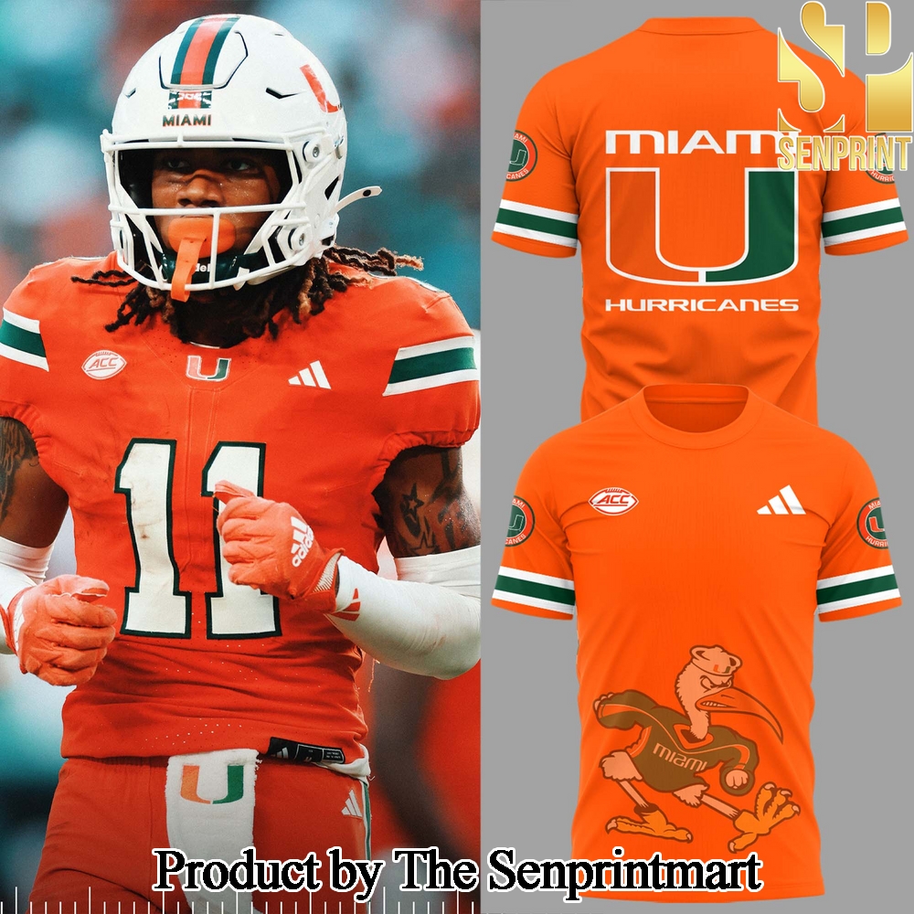 Miami Hurricanes Gift Ideas Full Printing Orange TShirt SEN3273