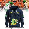 Oregon Ducks Football 2024 Light Grey Half Zip Hoodies SEN3415