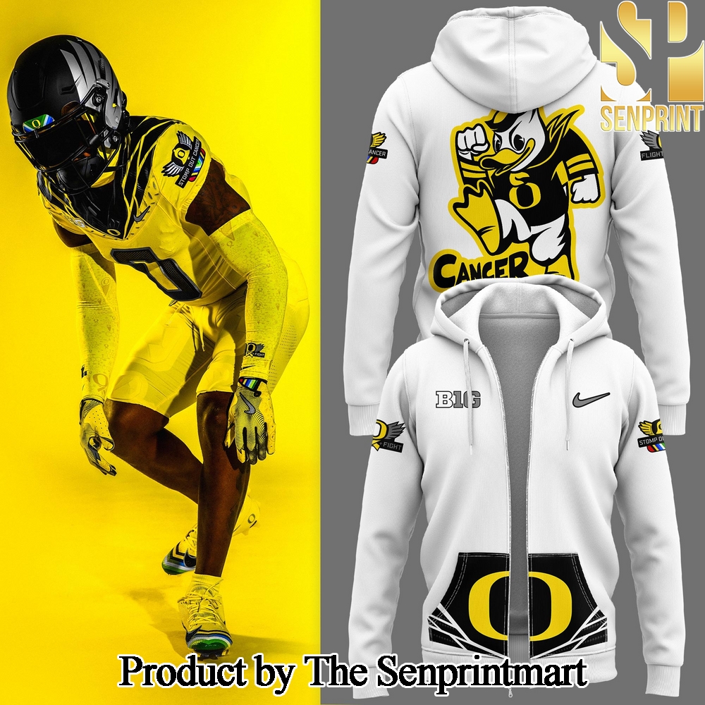 Oregon Ducks Stomp Out Cancer Heroes Zip Hoodie SEN3403