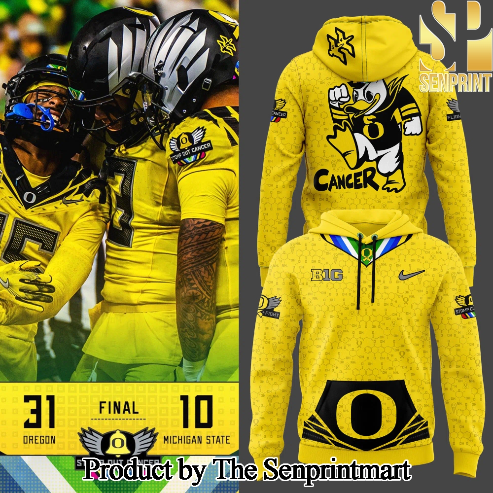 Oregon Ducks Stomp Out CancerFor Sport Fans Full Printed Hoodie SEN3402