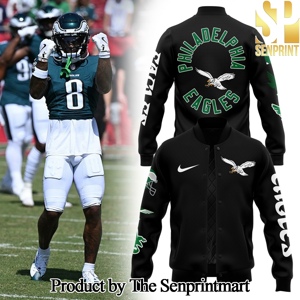 Philadelphia Eagles Alpha Industries X NFL For Sport Fans All Over Print Bomber Jacket SEN3527