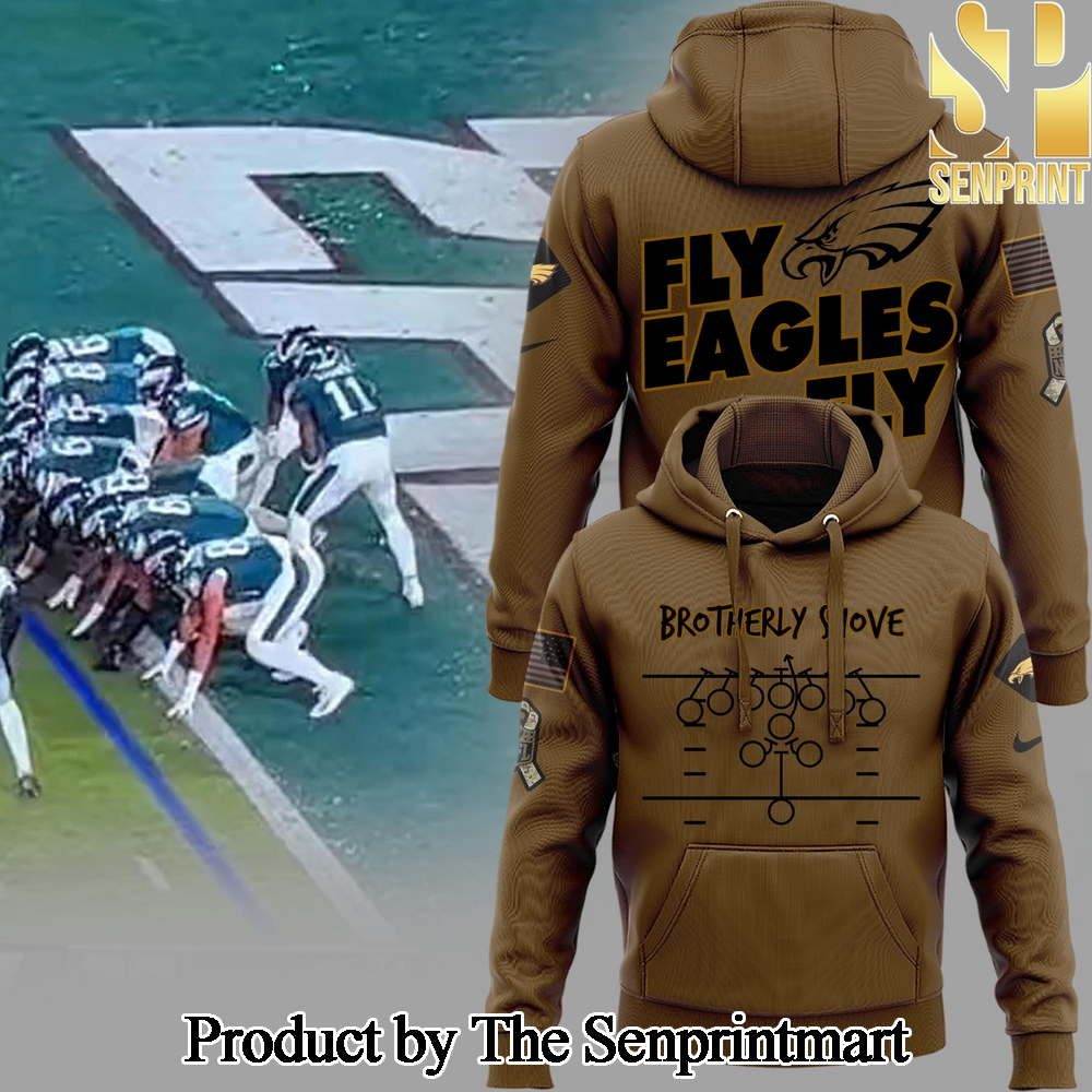 Philadelphia Eagles Brotherly Shove NFL Salute To Service Hoodie SEN3469