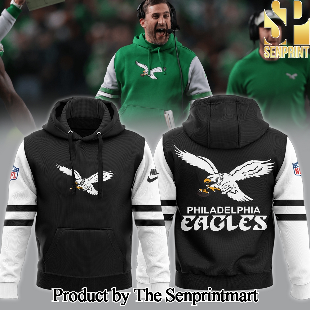 Philadelphia Eagles Coach Nicholas John Sirianni’s Eagles Combo Black Hoodie jogger cap SEN3497