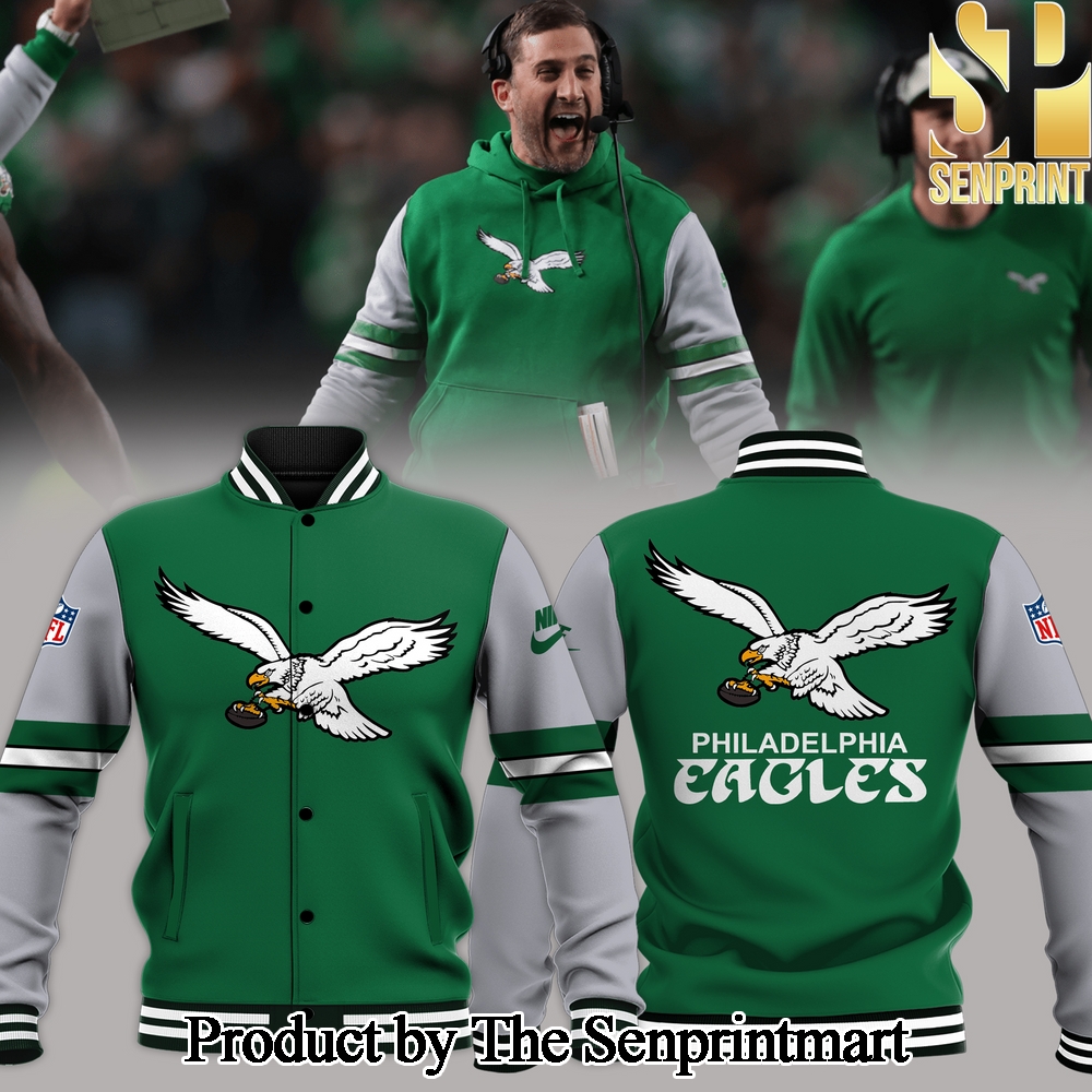 Philadelphia Eagles Coach Nicholas John Sirianni’s Eagles Kelly Green Bomber jacket SEN3488