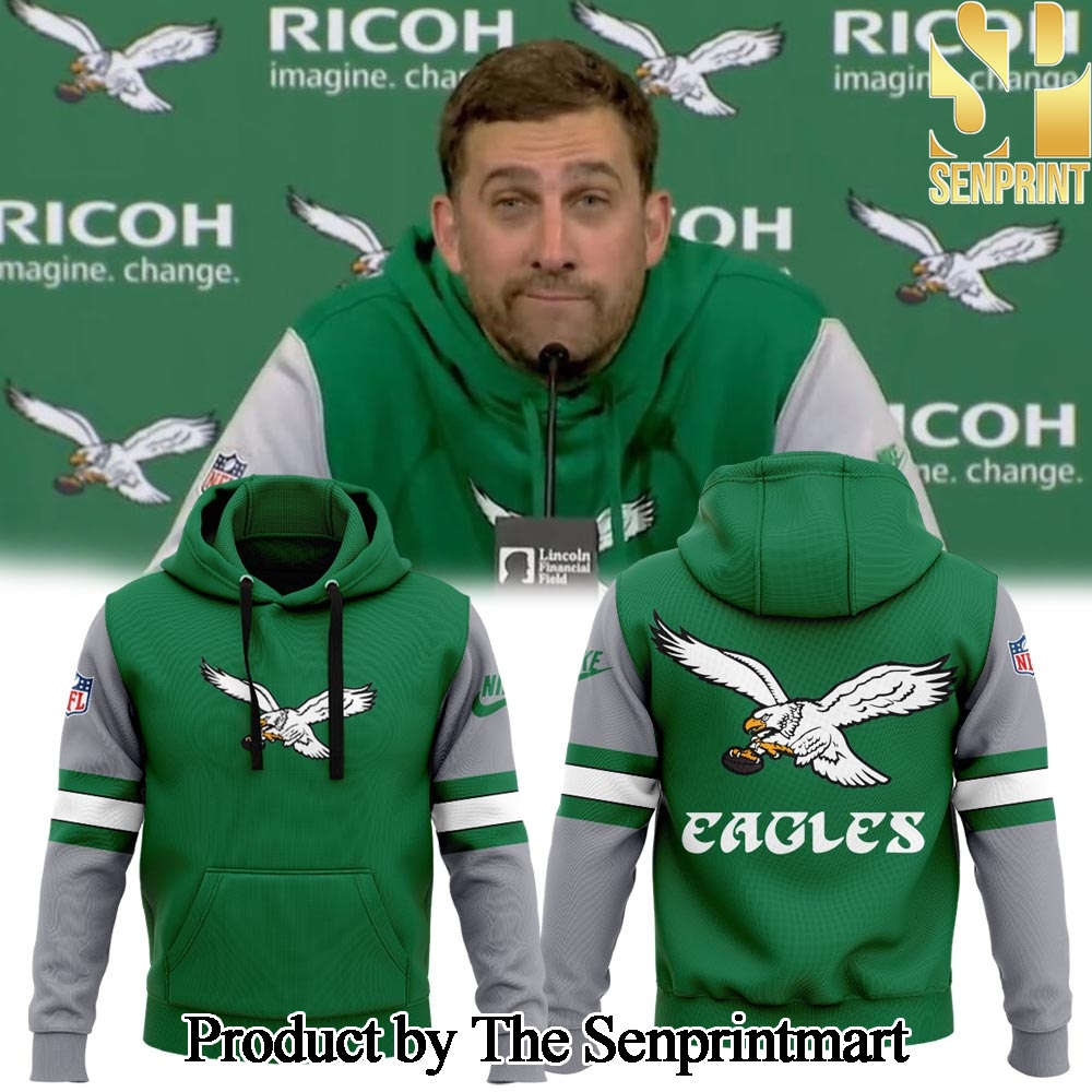 Philadelphia Eagles Coach Nicholas John Sirianni’s Eagles Kelly Green Hoodie SEN3451