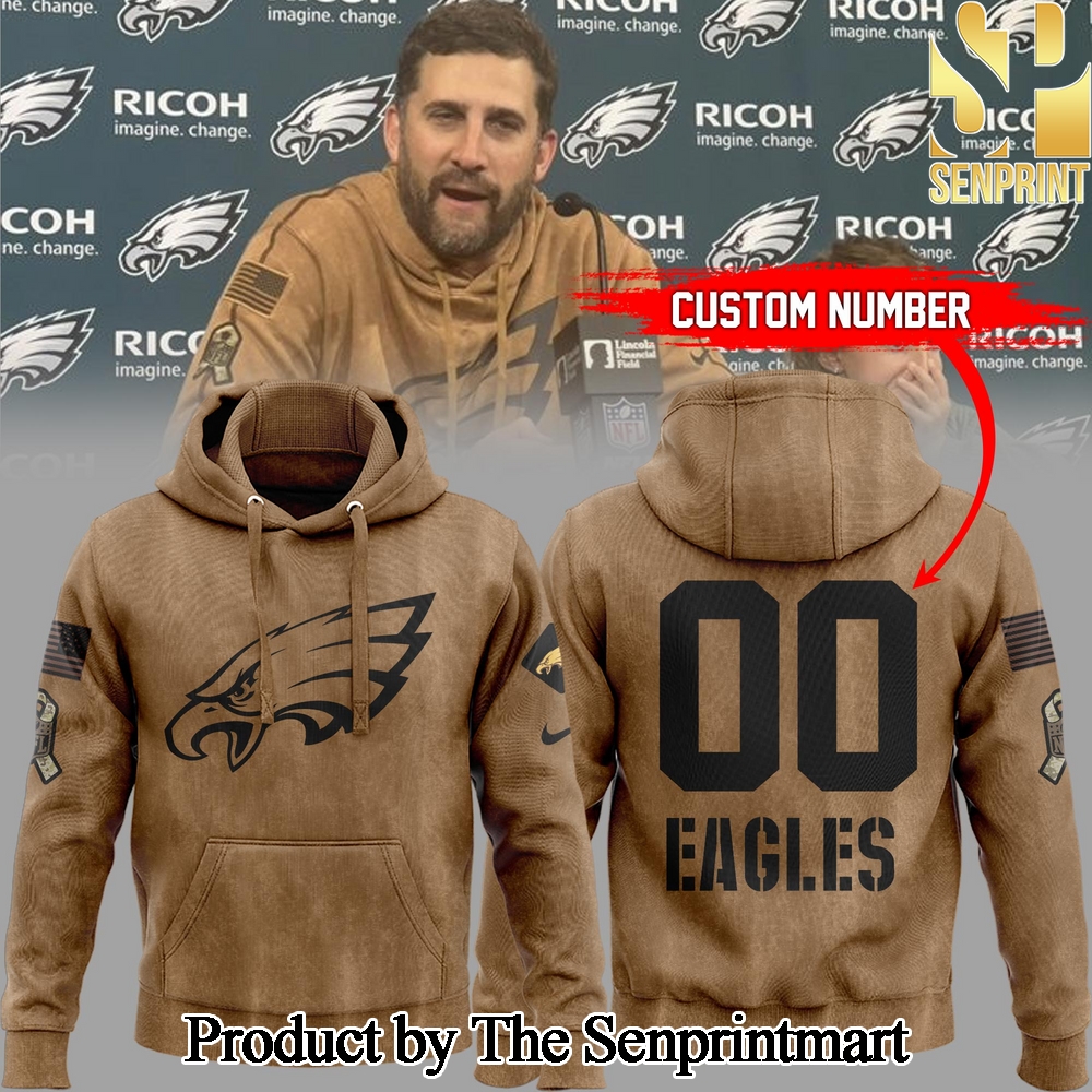 Philadelphia Eagles Coach Nicholas John Sirianni’s NFL Salute To Service Hoodie SEN3490