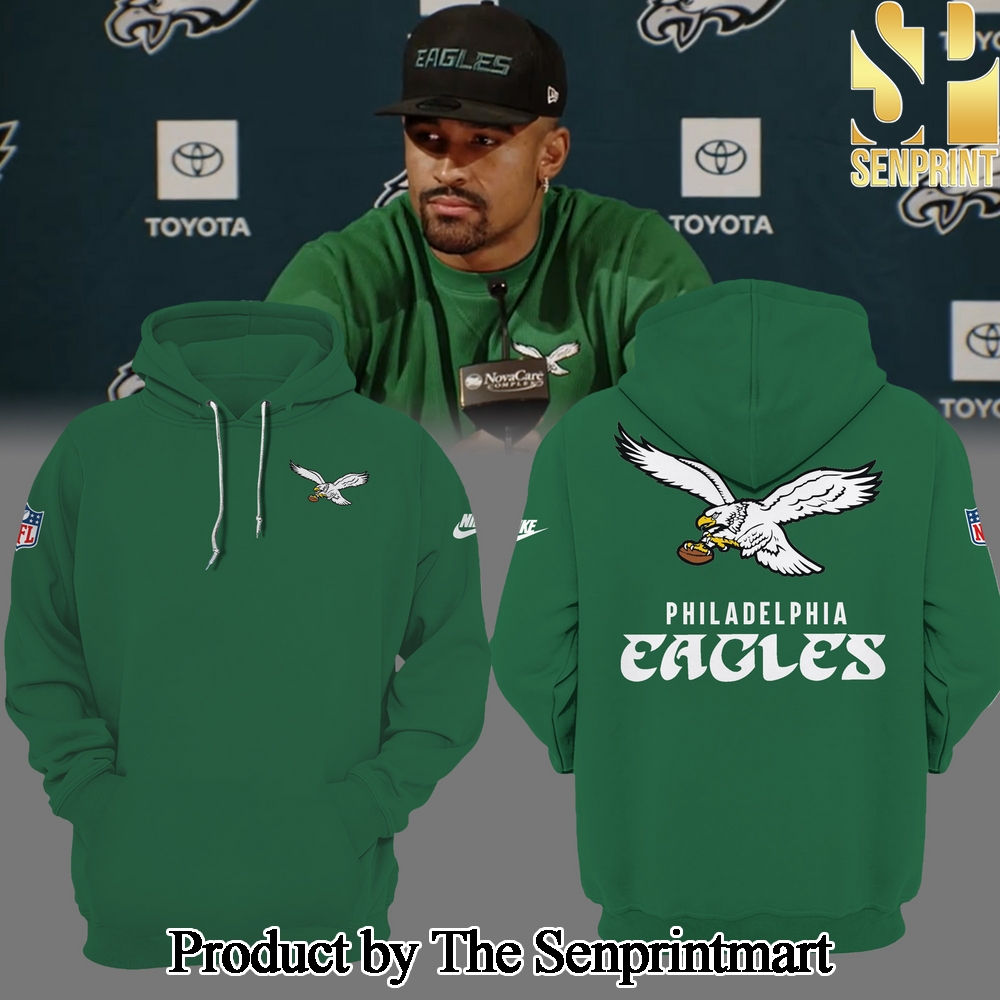 Philadelphia Eagles Jaylen Hurtss NFL Kelly Green Hoodie SEN3455