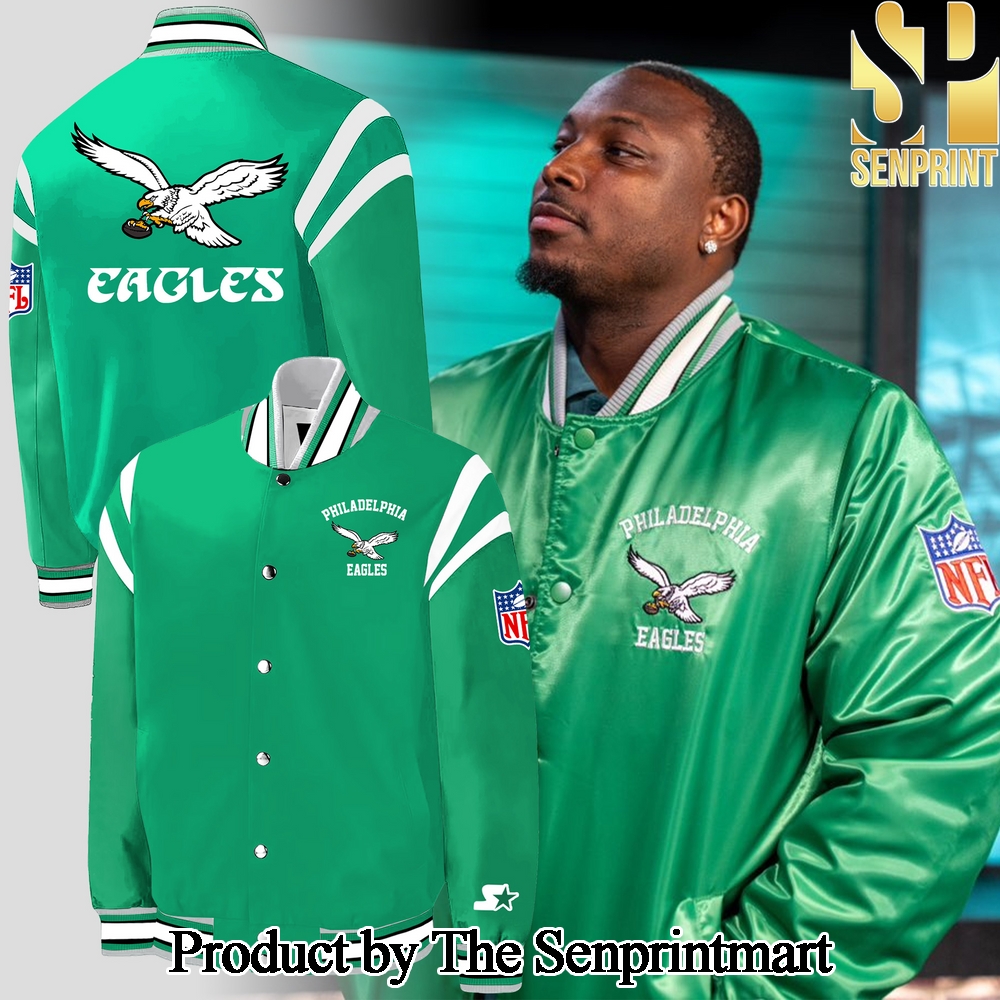 Philadelphia Eagles NFL Kelly Green replica Starter Bomber jacket SEN3457