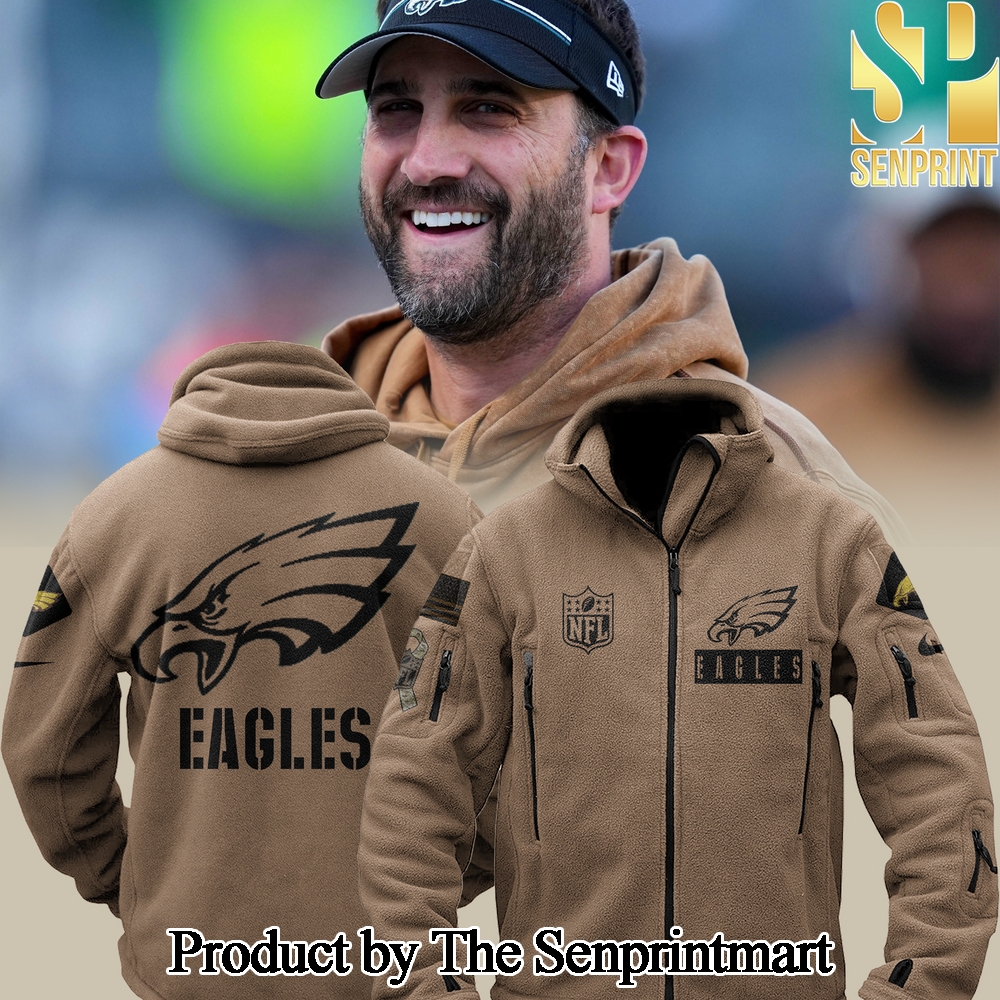 Philadelphia Eagles NFL Mens Bearskin Hoodie Winter Salute to Service SEN3472