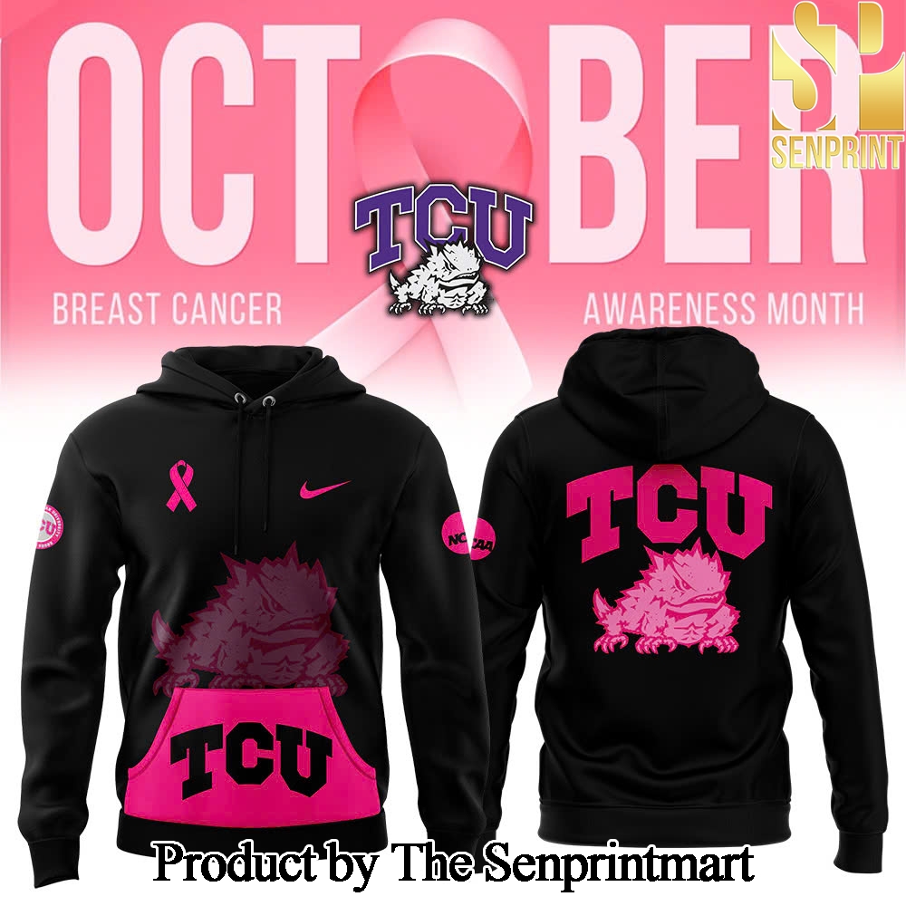 TCU Horned Frogs Football Stomp Out Cancer 2024 For Sport Fans 3D Hoodie SEN2829