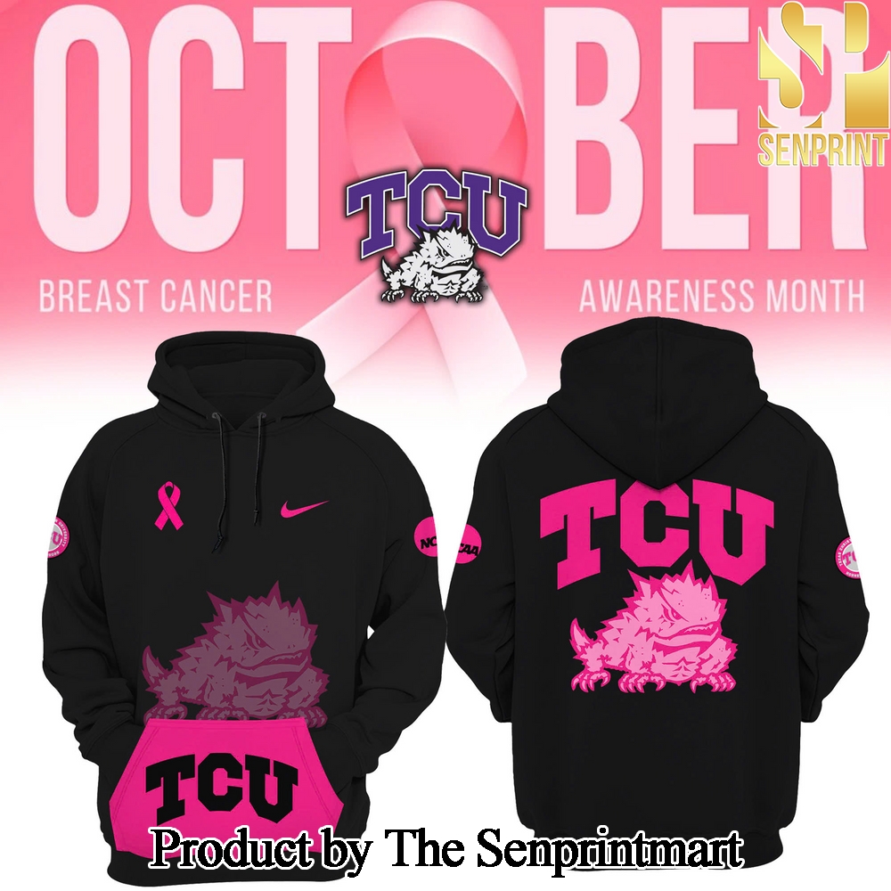 TCU Horned Frogs Football Stomp Out Cancer 2024 For Sport Fans 3D Hoodie SEN2830