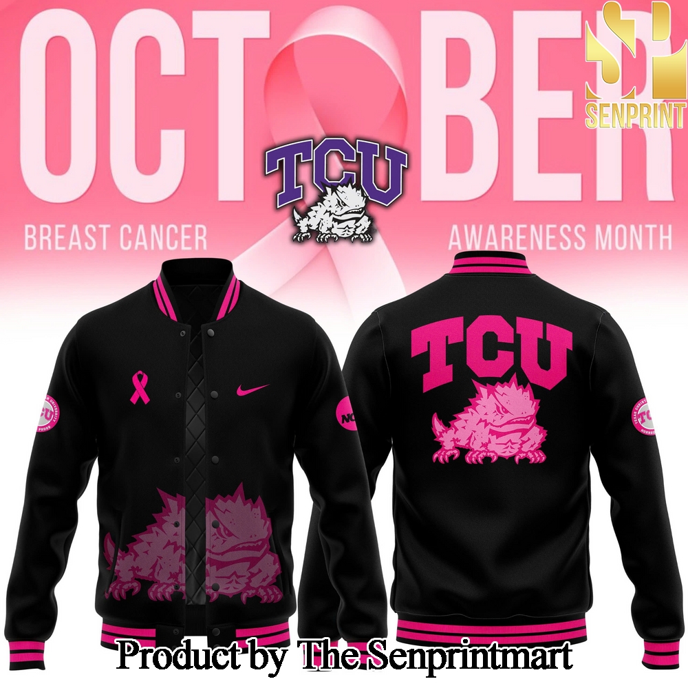 TCU Horned Frogs Football Stomp Out Cancer 2024 For Sport Fans 3D Jacket SEN2834