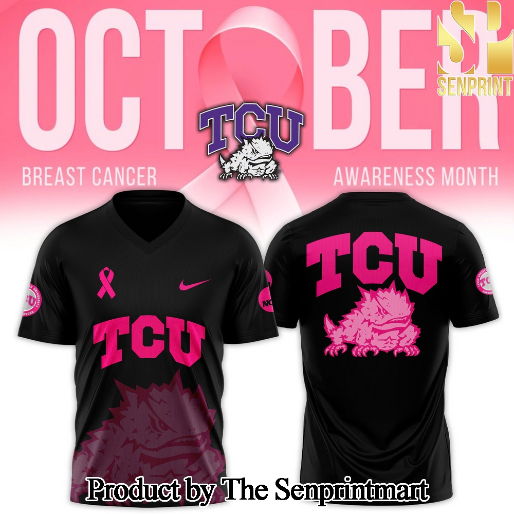 TCU Horned Frogs Football Stomp Out Cancer 2024 For Sport Fans Full Printed Jersey SEN2833