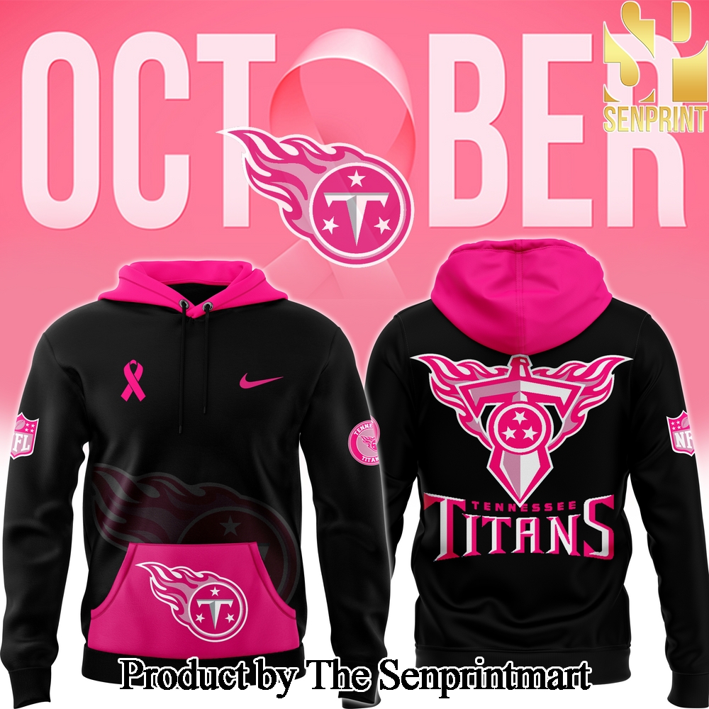 Tennessee Titans 2024 NFL Breast Cancer Club Unique All Over Printed Pullover Hoodie SEN3587