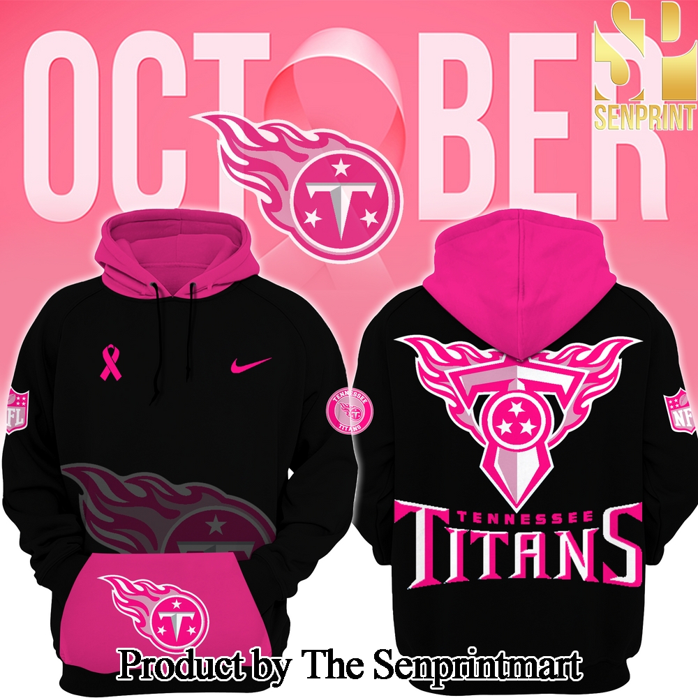 Tennessee Titans 2024 NFL Breast Cancer Club Unique All Over Printed Pullover Hoodie SEN3588