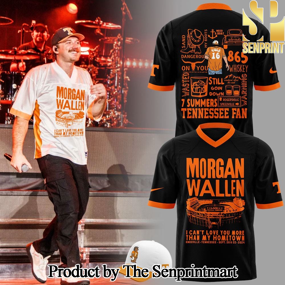 Tennessee Volunteers Morgan Wallen Live Knoxville Tennessee Sept 20 and 22 Black Gift Ideas Full Printing Combo Shirt SEN2828