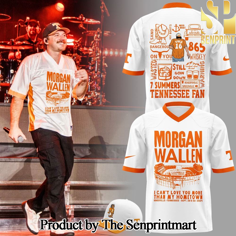 Tennessee Volunteers Morgan Wallen Live Knoxville Tennessee Sept 20 and 22 White Gift Ideas Full Printing Combo Shirt SEN2814