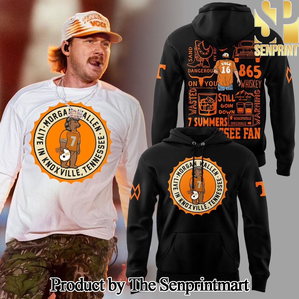 Tennessee Volunteers Sept 20 and 22 2024 Morgan Wallen Live In Knoxville Tennessee Black For Fans All Over Printed Hoodie SEN2818