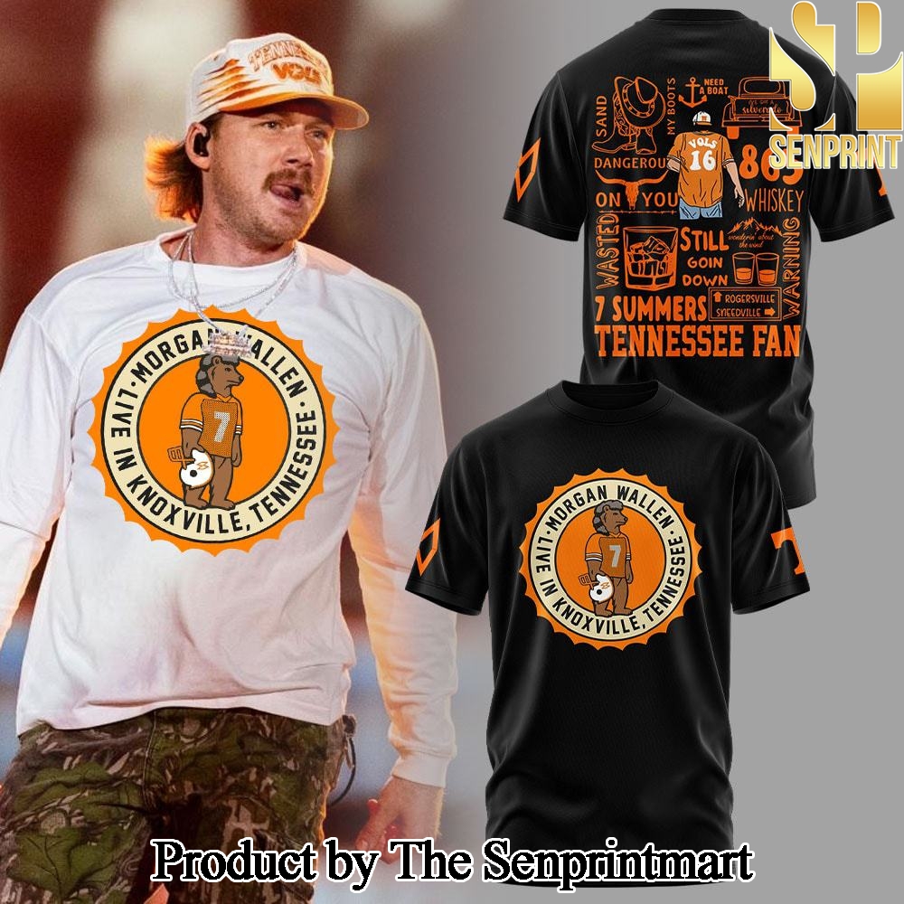 Tennessee Volunteers Sept 20 and 22 2024 Morgan Wallen Live In Knoxville Tennessee Black Gift Ideas All Over Printed Combo Shirt SEN2819