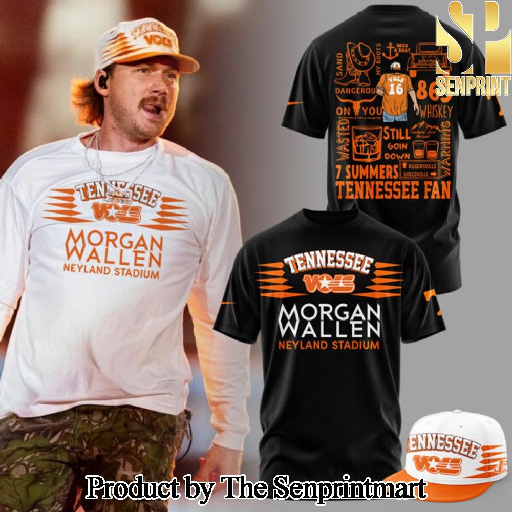 Tennessee Volunteers x Morgan Wallen Black Pattern 3D Tee Shirt SEN3643