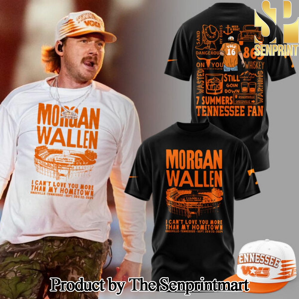 Tennessee Volunteers x Morgan Wallen Black Pattern 3D Tee Shirt SEN3644