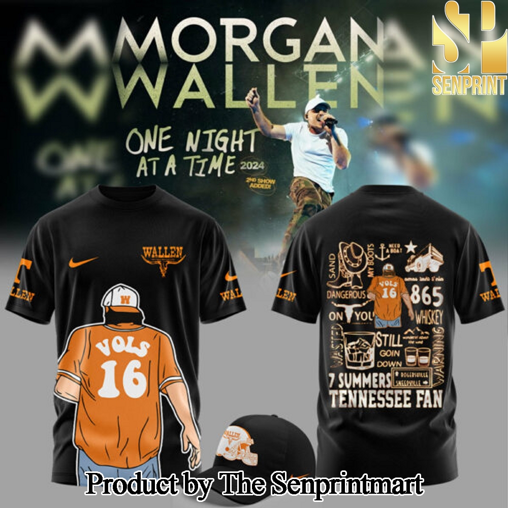 Tennessee Volunteers x Morgan Wallen Black Pattern 3D Tee Shirt SEN3645