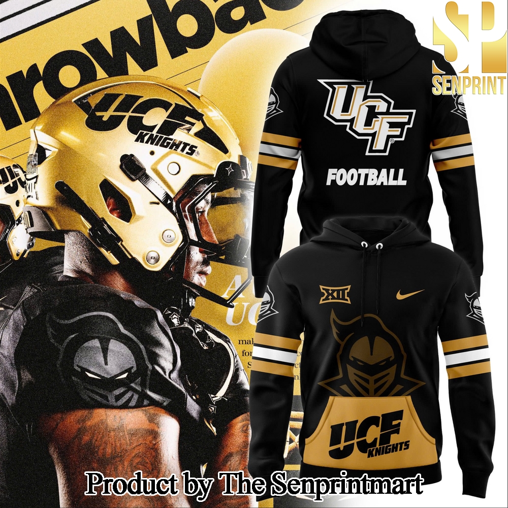 UCF Knights football x Throwback Black and Gold 2024 Hoodie SEN3662