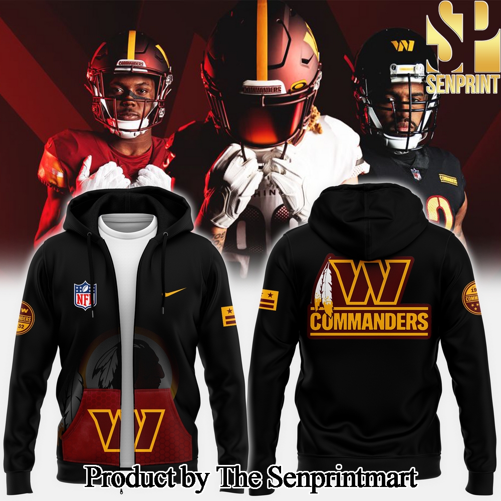 Washington Commanders Alternmate Helmet Pullover Zip Hoodie SEN3670