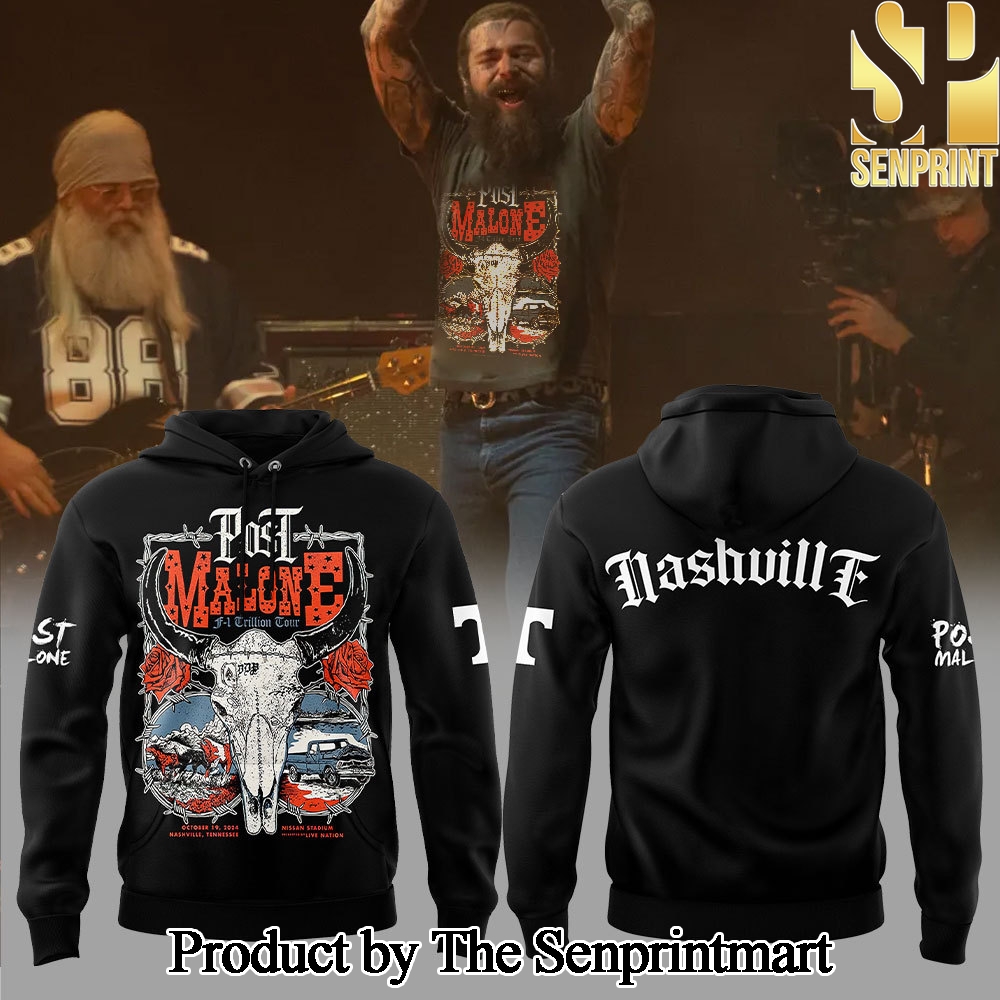 Tennessee Volunteers Football Post Malone F-1 Trillion Tour On October 19 2024 At Nissan Stadium In Nashville Tennessee Hoodie Set SEN3541