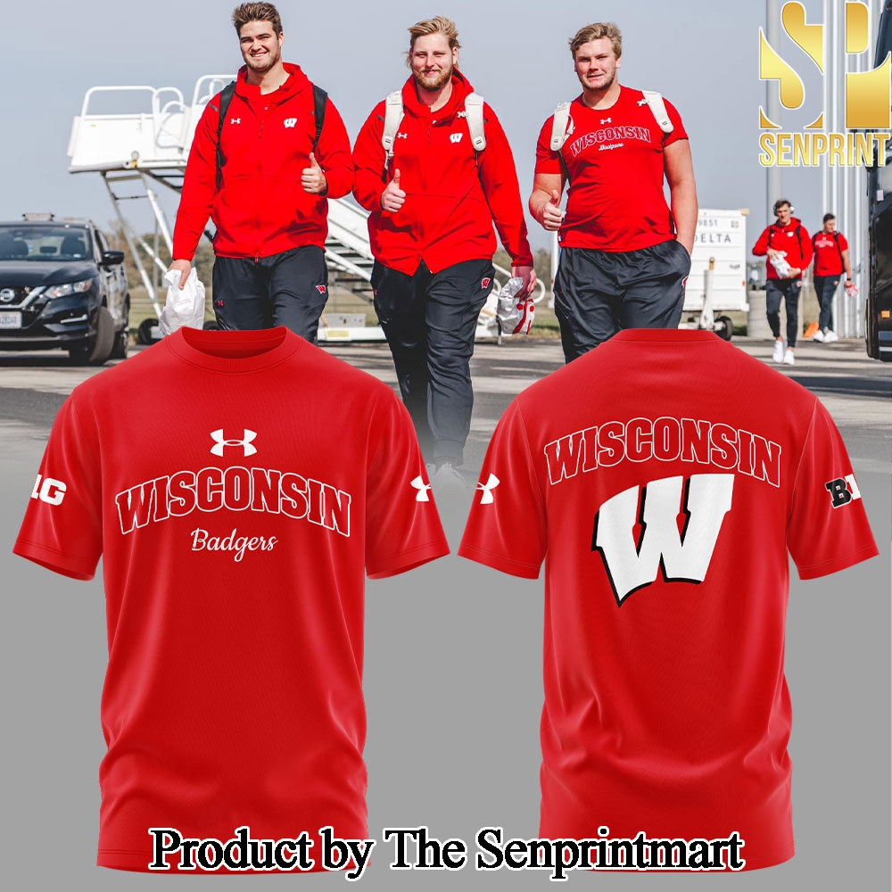 Wisconsin Badgers Football Casual Full Printing Tshirt Set SEN3679