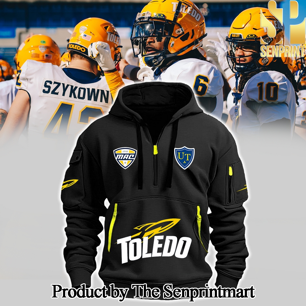 Toledo Rockets Football Half Zip Hoodies Black SEN2184