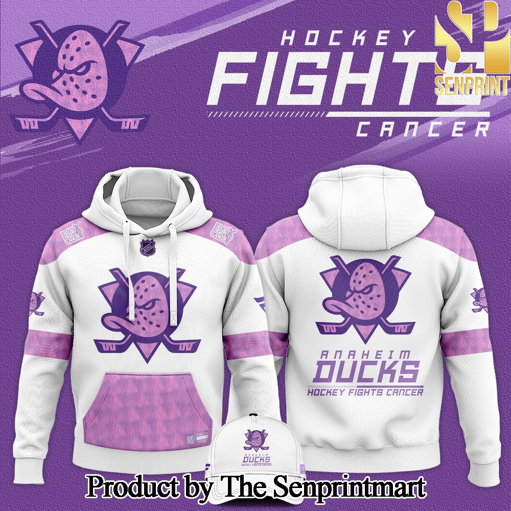 Anaheim Ducks Hockey Fights Cancer For Sport Fans All Over Printed Hoodie SEN2821