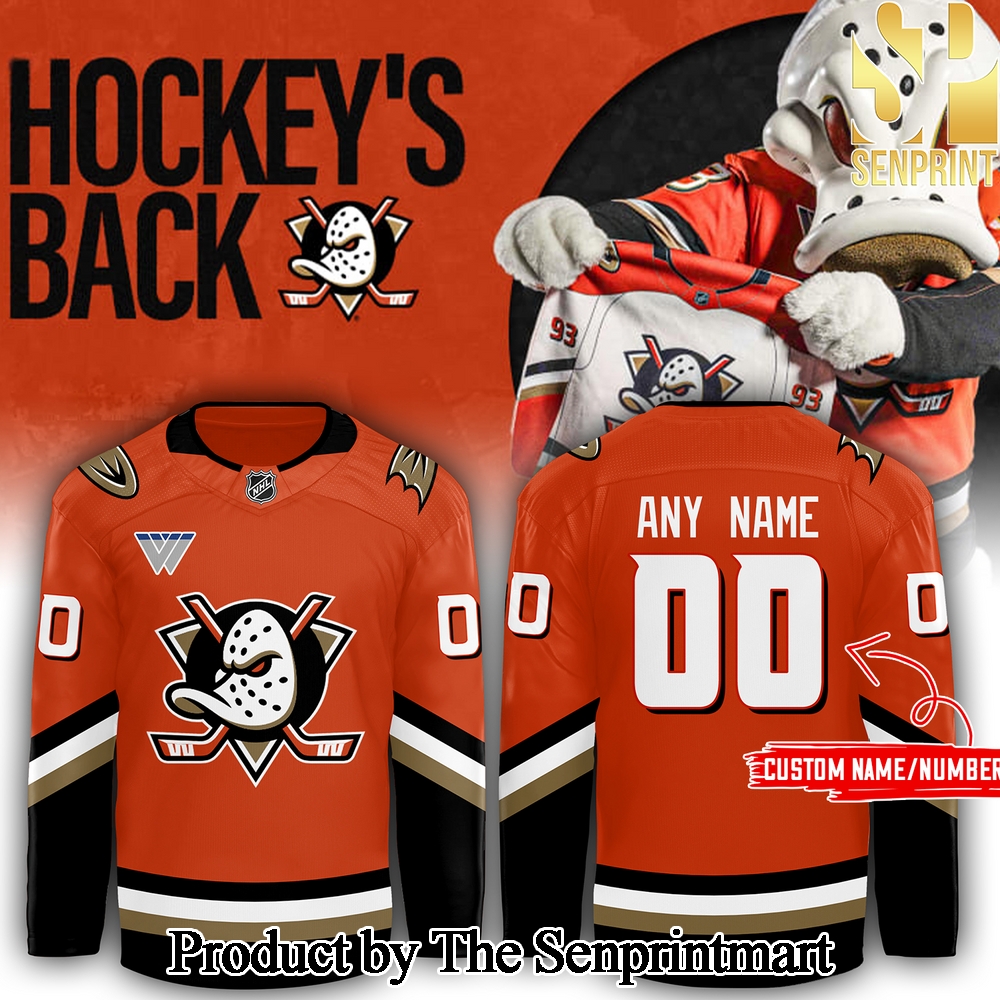 Anaheim Ducks Orange Home Breakaway For Sport Fans Full Printing Jersey SEN2816