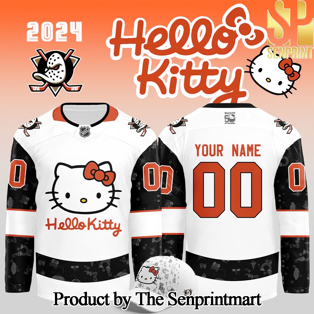 Anaheim Ducks x Hello Kitty 50th Anniversary Exclusive For Sport Fans 3D Jersey SEN2812