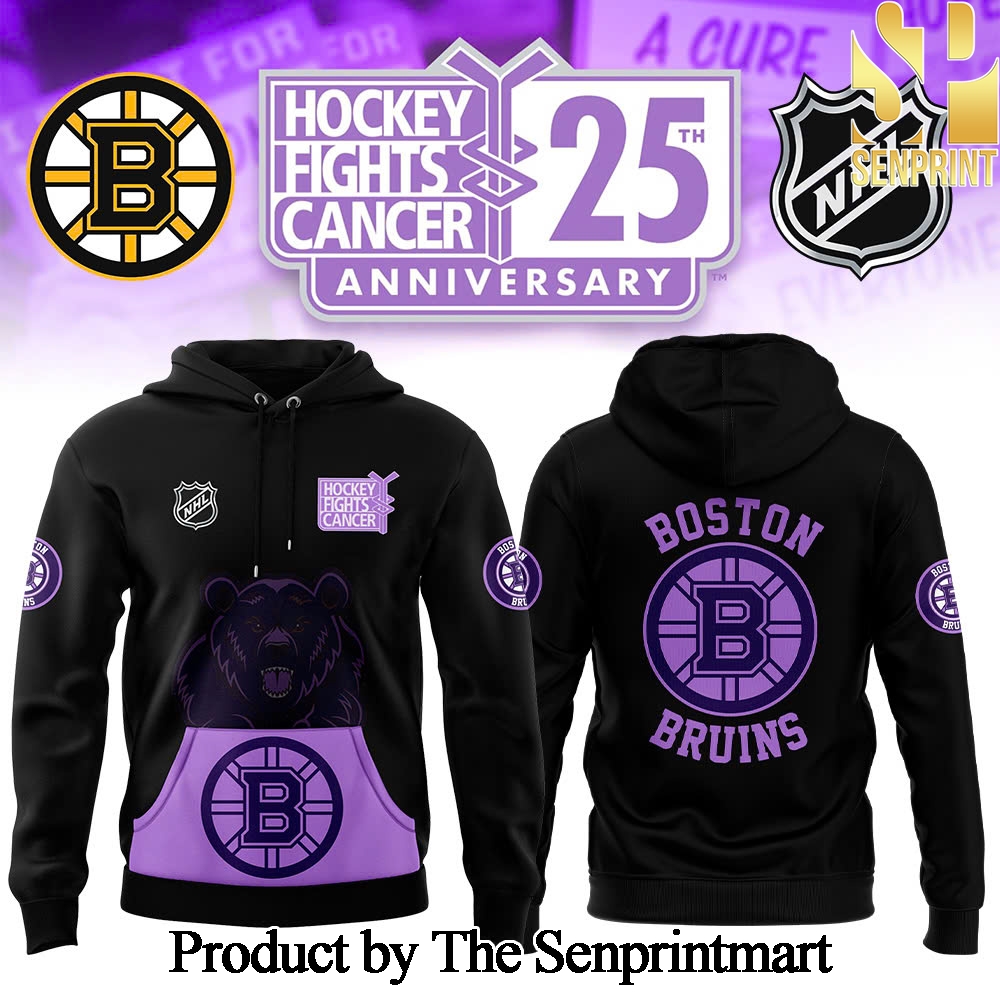 Boston Bruins x Hockey Fights Cancer 2024 Hoodie SEN2905