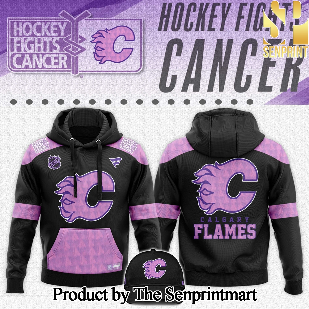 Calgary Flames Hockey Fights Cancer For Sport Fans All Over Printed Hoodie SEN2828