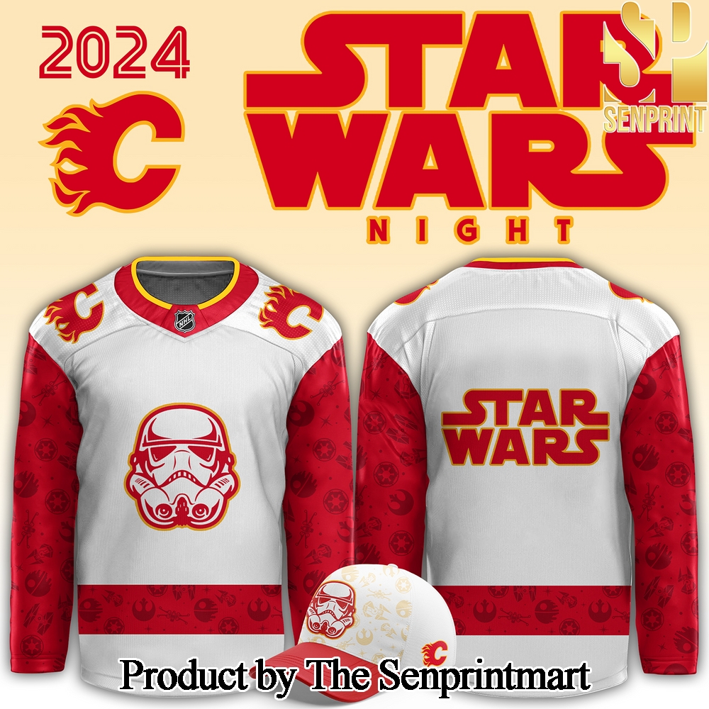 Calgary Flames x Star Wars Night For Fans All Over Printed Jersey SEN2922