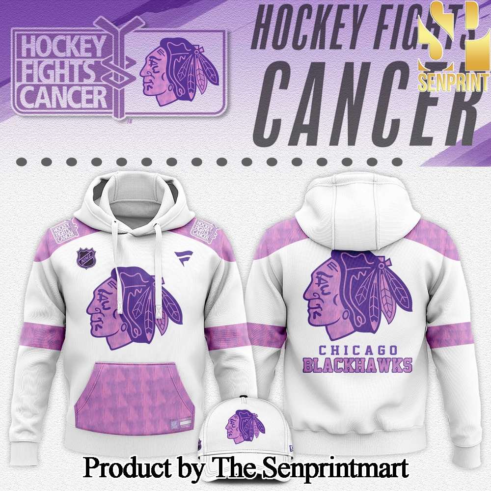 Chicago Blackhawks Hockey Fights Cancer For Sport Fans All Over Printed Hoodie SEN2829