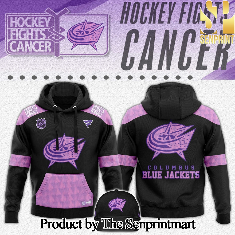 Columbus Blue Jackets Hockey Fights Cancer For Sport Fans All Over Printed Hoodie SEN2833