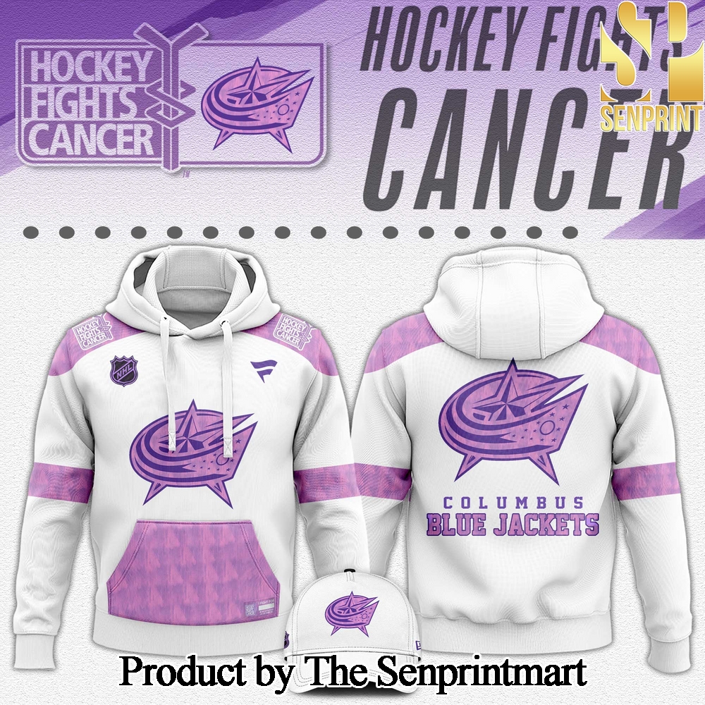 Columbus Blue Jackets Hockey Fights Cancer For Sport Fans All Over Printed Hoodie SEN2836