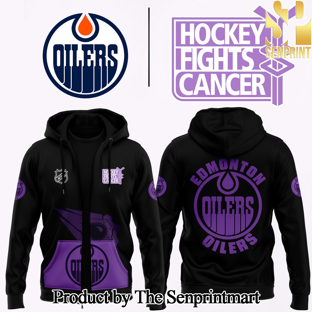 Edmonton Oilers 2024 Hockey Fights Cancer Unisex All Over Printed Zip Hoodie SEN2971