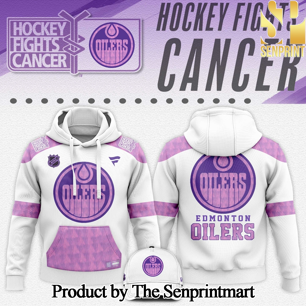 Edmonton Oilers Hockey Fights Cancer For Sport Fans All Over Printed Hoodie SEN2834