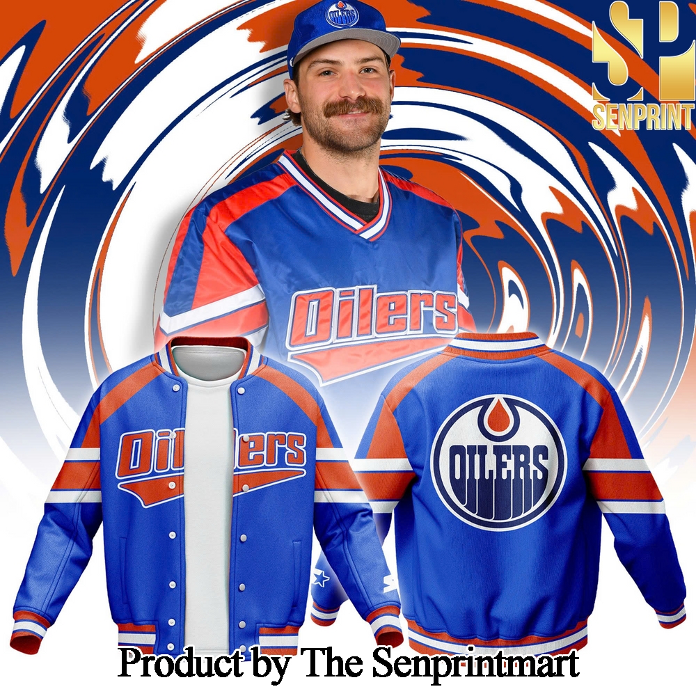 Edmonton Oilers Premium Bomber Jacket Baseball Jacket SEN2943