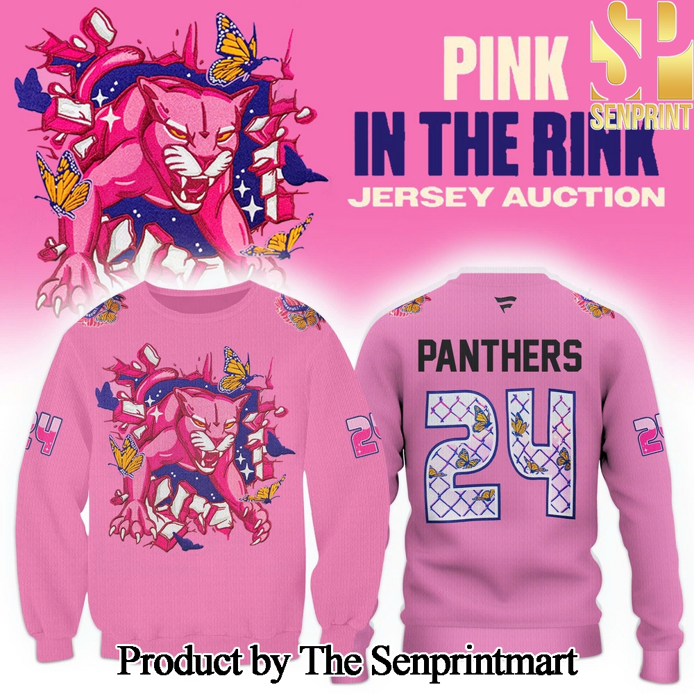 Florida Panthers Pink In The Rink Unisex All Over Printed Sweatshirt Pink Color SEN2992