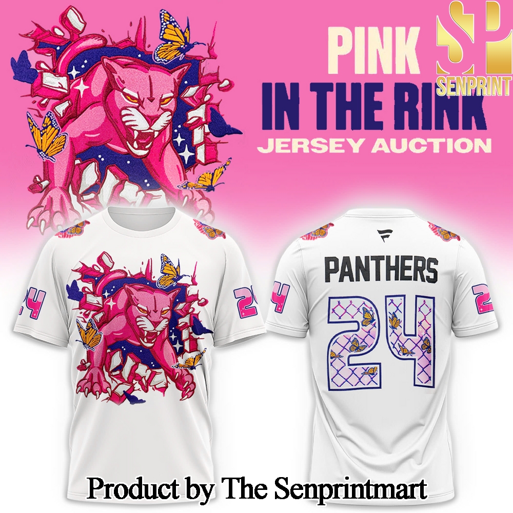 Florida Panthers Pink In The Rink Unisex All Over Printed Tshirt White Color SEN2996