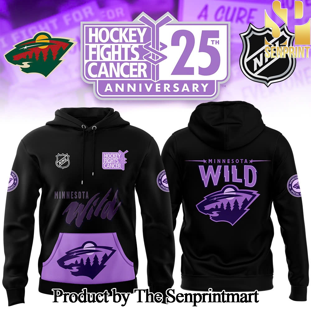 Minnesota Wild x Hockey Fights Cancer 2024 Hoodie SEN2999